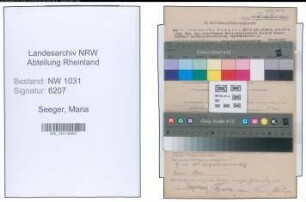 Entnazifizierung Maria Seeger , geb. 26.03.1902 ()