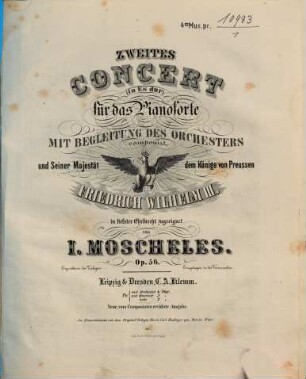 Zweites Concert : (in Es-Dur) ; für d. Pianoforte mit Begl. d. Orchesters ; op. 56
