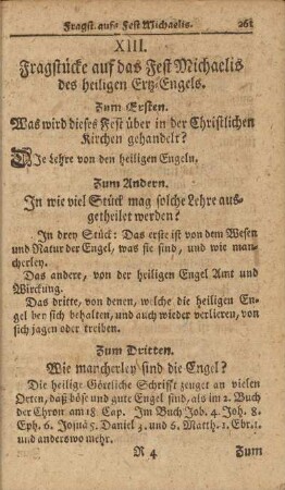 XIII. Fragstücke auf das Fest Michaelis des heiligen Ertz-Engels
