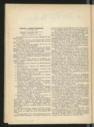 Fünfzehnte ordentliche Versammlung am 13. Oktober 1877