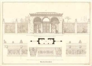 Bürklein, Eduard; Botanisches Gartenportal - Aufriss, Grundriss, Details