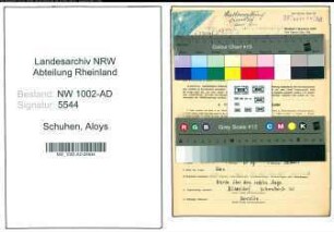 Entnazifizierung Aloys Schuhen, geb. 23.01.1894 (Verw.Angest.)