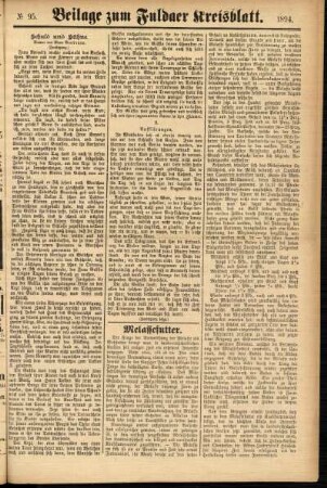 Zweite Ausgabe vom Samstag, den 11. August 1894.