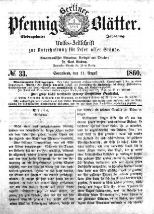 No. 33, Sonnabend, den 11. August