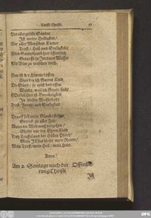 Am 2. Sontage nach der Offenbarung Christi