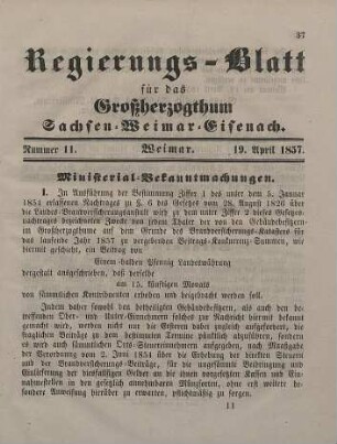Nr. 11 : 19. April 1857