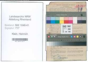 Entnazifizierung Heinrich Klein , geb. 20.04.1905 (Polizist)