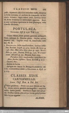 Classis XXVII. Caryophyllei