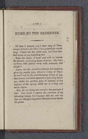 Hymn to the Redeener.