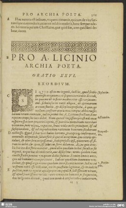 Pro A. Licinio Archia Poeta. Oratio XXVI.