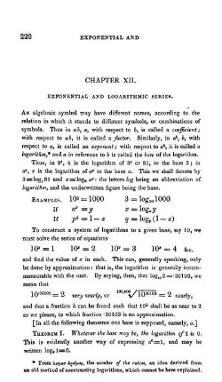 Chapter XII. Exponential and Logarithmic Series.