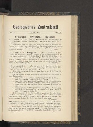 15. März 1911. No. 14.