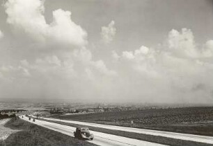 Autobahn Dresden - Chemnitz, an der Brücke Mobschatz-Merbitz mit Blick auf die Dresdner Elbtalweiterung