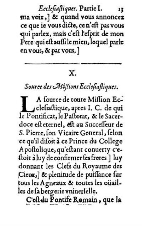 X. Souree des Mißions Ecclesiastiques
