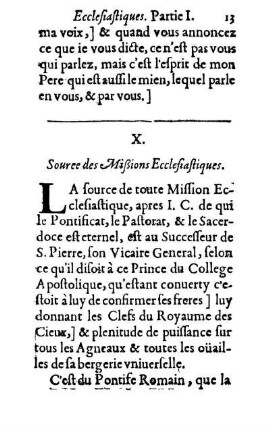 X. Souree des Mißions Ecclesiastiques