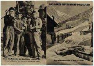 Illustrierte Flugschrift des Amtes für Information gegen den Schumanplan, für die Einheit Deutschlands, mit Informationen zum Leben in Bundesrepublik und DDR