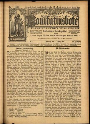 Erste Ausgabe vom Sonntag, den 14. März 1897.