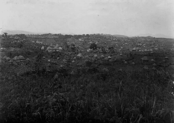 Part of the town with royal courtyard from the missionary hill.