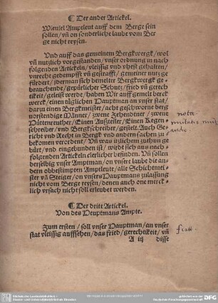 Der dritt Artickel. Von des Heuptmans Ampte.