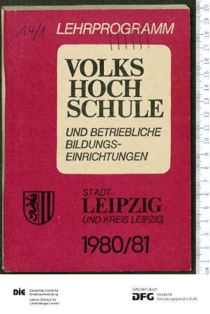 Programm Jahr 1980/1981