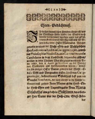 20-26, Ehren-Gedaechtnuß.