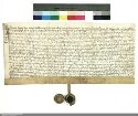 Verkauf eines Zinses aus mehreren Orten durch Konrad Hermann von und zu Buchenau an Ludwig [Landau], bestätigten Abt von Hersfeld