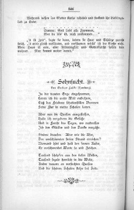 Sehnsucht. Von Gustav Falke (Hamburg).