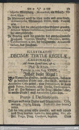 Illustratio Decimae Tertiae Regulae Cardinalis. Ad locum significant &c.