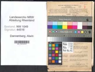 Entnazifizierung Alwin Dannenberg , geb. 08.12.1891 (Vermessungstechniker)