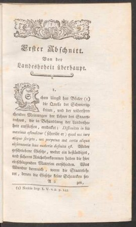 Erster Abschnitt. Von der Landeshoheit überhaupt.