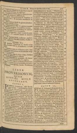 Liber Proverbiorvm, Qvem Hebraei Misle Appellant.