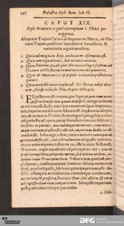 Caput XIX. Styli Oratorii arguti exemplum e Plinii panegyrica