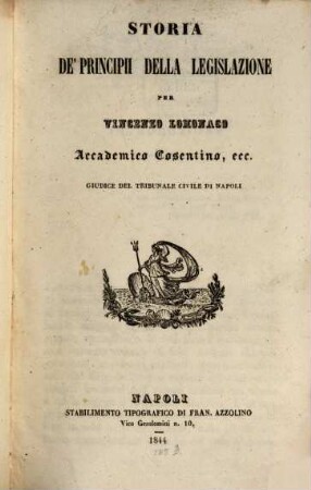 Storia de' principii della legislazione
