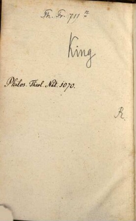 An essay on the origin of evil