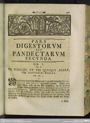 Pars Digestorum Seu Pandectarum Secunda