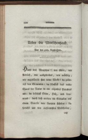 Ueber die Menschenhand.