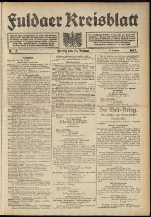 Ausgabe vom Freitag, den 19. Januar 1917.