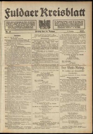 Ausgabe vom Freitag, den 19. Januar 1917.