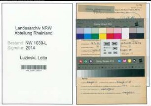 Entnazifizierung Lotte Luzinski , geb. 18.02.1902 ()