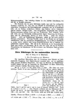Kleine Mitteilungen für den mathematischen Unterricht