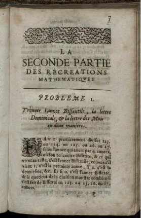La Seconde Partie Des Recreations Mathematiques.