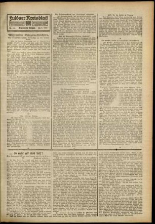 Zweite Ausgabe vom Samstag, den 20. Juli 1918.