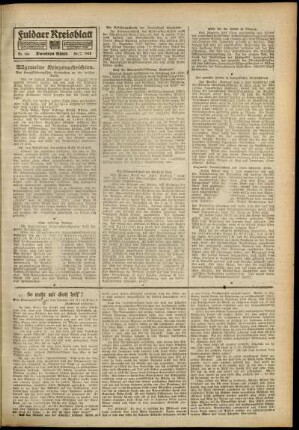 Zweite Ausgabe vom Samstag, den 20. Juli 1918.