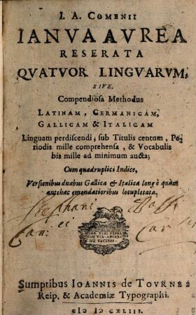Ianua aurea reserata Quatuor linguarum