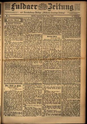 Erste Ausgabe vom Samstag, den 30. März 1901.