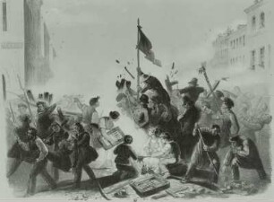 Berlin, Friedrich-Ecke Kronenstraße, Barrikade, 18. März 1846