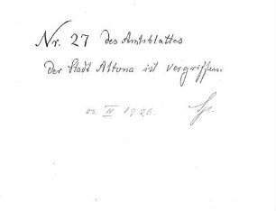 Nummer 27 is vergriffen.