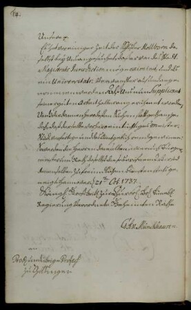 Aufnahme des Schlossers Hollborn als Universitätsverwandter.