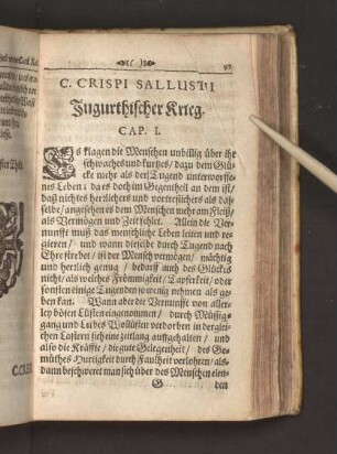 C. Crispi Sallustii Jugurthischer Krieg.