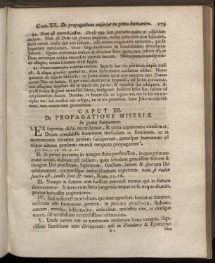 Caput XII. De Propagatione Miseriæ in genus humanum.